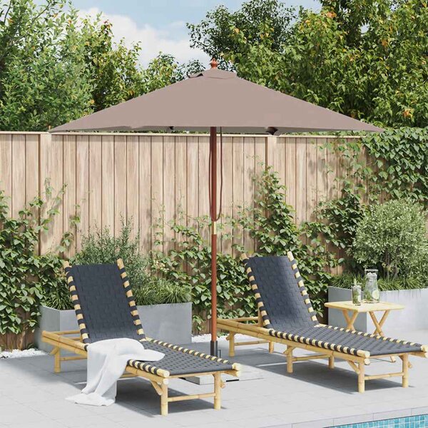 Parasol ogrodowy na drewnianym słupku, 150 x 200 cm, taupe