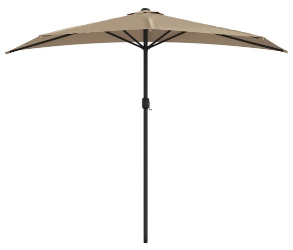 Półparasol balkonowy na słupku z aluminium, 270x144 cm, taupe