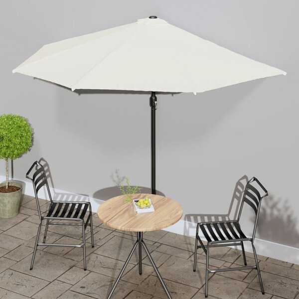 Półparasol balkonowy na słupku z aluminium, 300x155cm, piaskowy