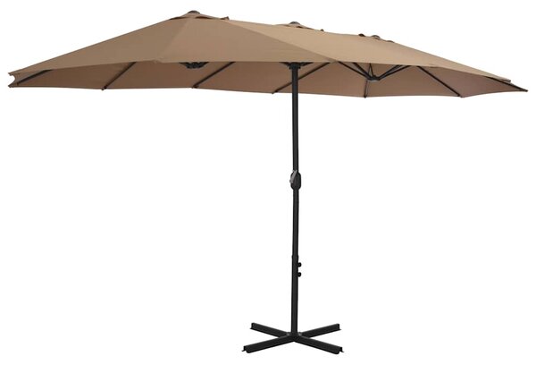 Parasol ogrodowy na słupku aluminiowym, 460 x 270 cm, taupe