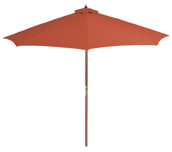 Parasol ogrodowy na drewnianym słupku, 300 cm, terakota