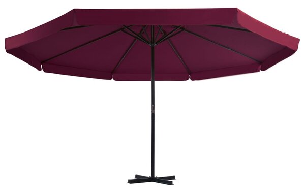 Parasol ogrodowy na słupku aluminiowym, 500 cm, bordowy