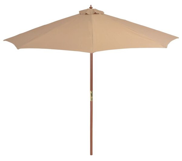 Parasol ogrodowy na drewnianym słupku, 300 cm, taupe
