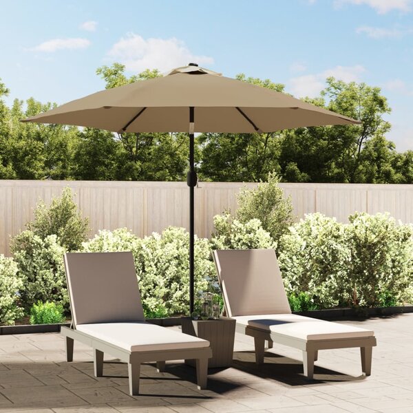 Parasol ogrodowy na metalowym słupku, 300 cm, kolor taupe