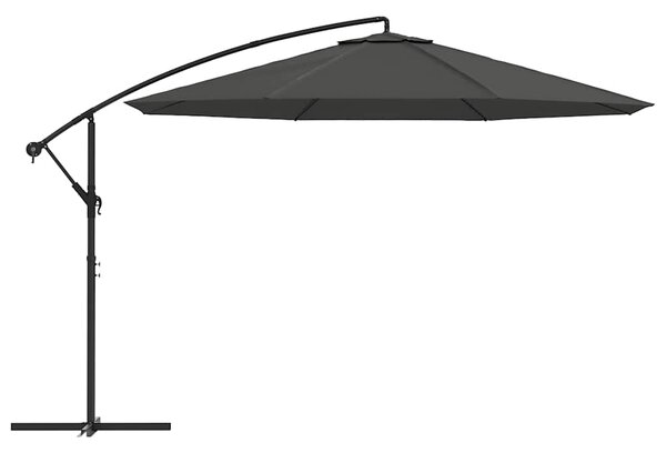 Parasol wiszący z aluminiowym słupkiem, 350 cm, antracytowy