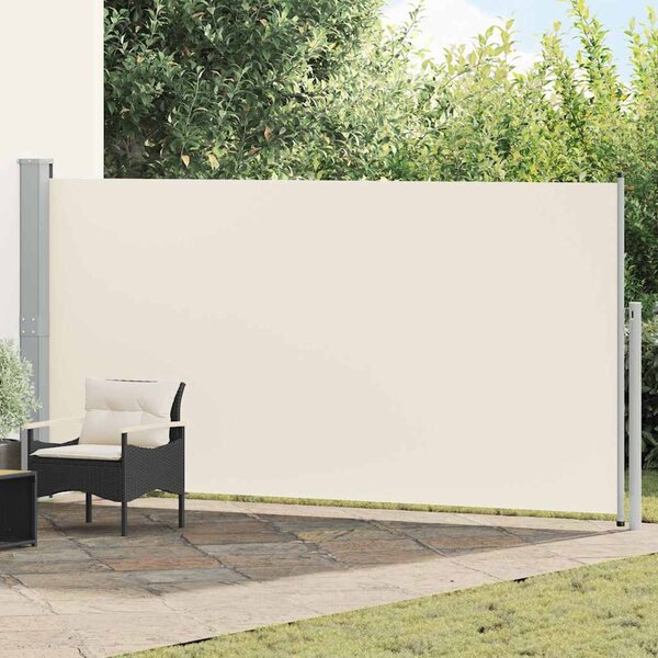 Zwijana markiza boczna, 160 x 500 cm, kremowa