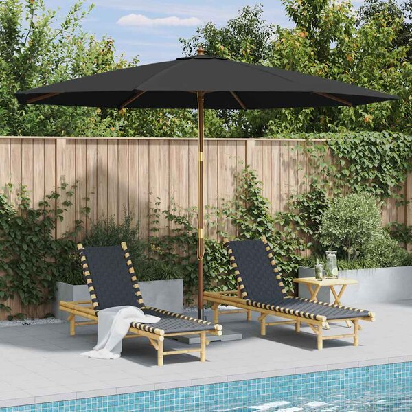 Parasol ogrodowy na drewnianym słupku, 350 cm, antracytowy