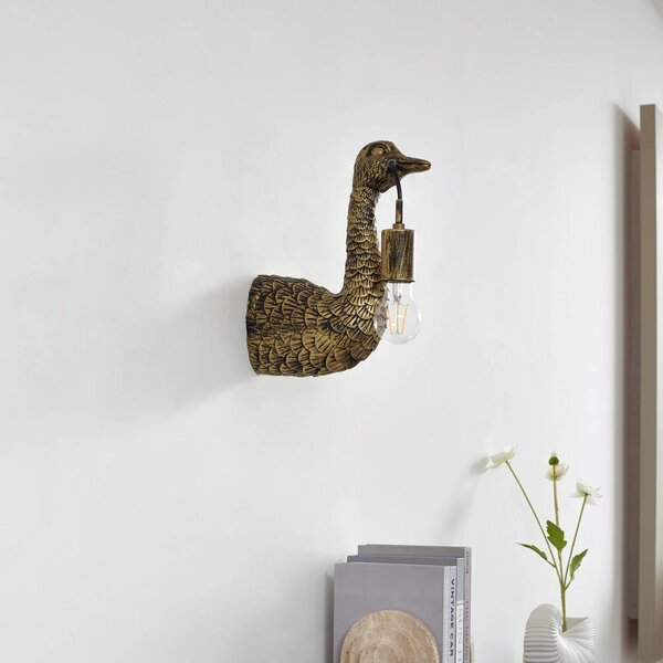 Kinkiet Nirvathia Lindby, możliwość ściemniania, mosiężny / złoty, salon / jadalnia, metal, design