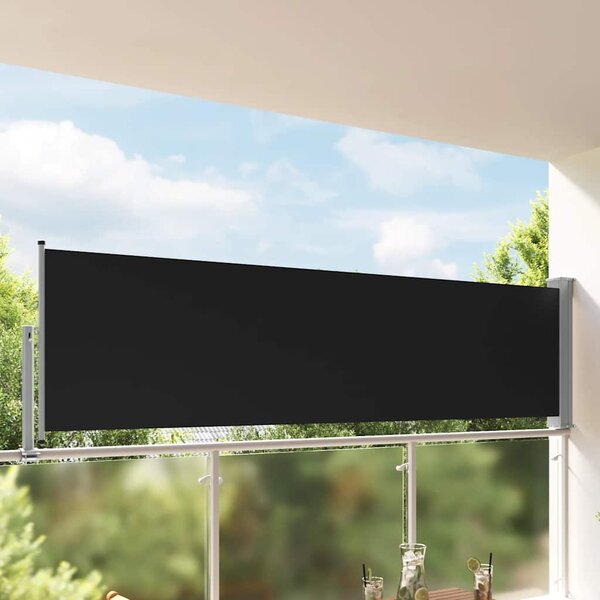 Tarasowa, zwijana markiza boczna, 100 x 300 cm, czarna