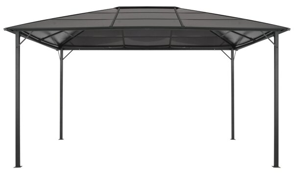 Altana ogrodowa z zadaszeniem, aluminiowa 4 x 3 x 2,6 m, czarna