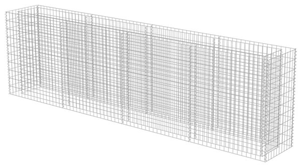 Podwyższona donica gabionowa, galwanizowana stal, 360x50x100 cm