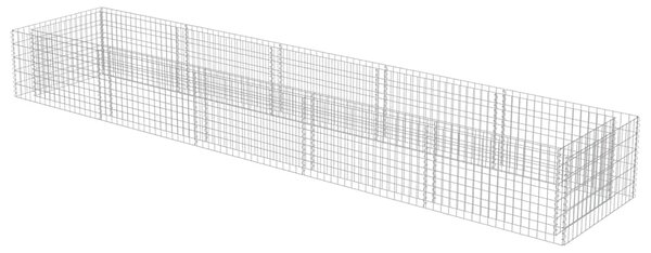 Podwyższona donica gabionowa, galwanizowana stal, 450x90x50 cm