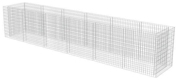 Podwyższona donica gabionowa, galwanizowana stal, 540x90x100 cm