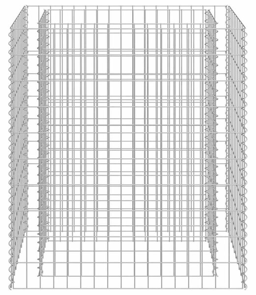 Podwyższona donica gabionowa, galwanizowana stal, 90x50x100 cm