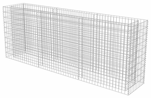 Podwyższona donica gabionowa, galwanizowana stal, 270x50x100 cm