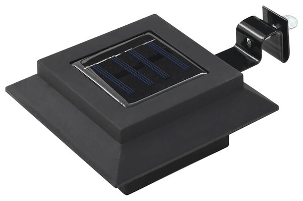 Lampy solarne LED do ogrodu, 12 szt., kwadratowe, 12 cm, czarne