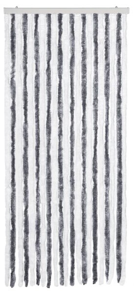Zasłona przeciwko owadom, szaro-biała, 90x200 cm, szenil