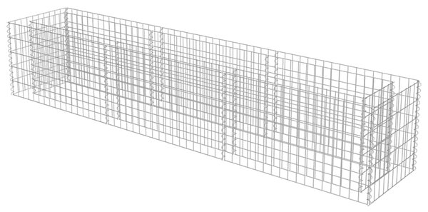 Podwyższona donica gabionowa, galwanizowana stal, 270x50x50 cm