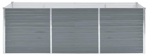 Podwyższona donica z galwanizowanej stali, 240x80x77 cm, szara