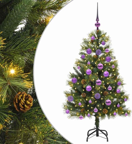 Sztuczna Choinka z Zawieszkami Zielony 120 cm