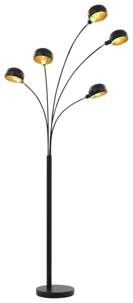 Lampa stojąca, 200 cm, 5 x E14, czarno-złota