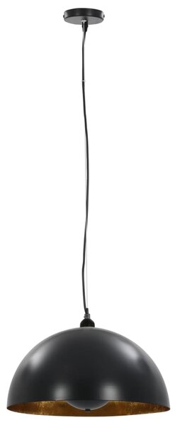 Lampy sufitowe, 2 szt., czarno-złote, półkoliste, 40 cm, E27