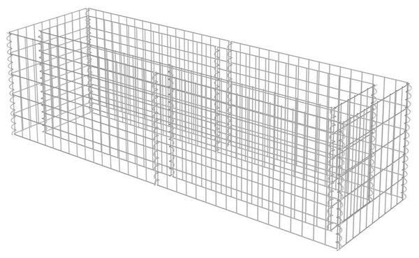 Podwyższona donica gabionowa, galwanizowana stal, 180x50x50 cm