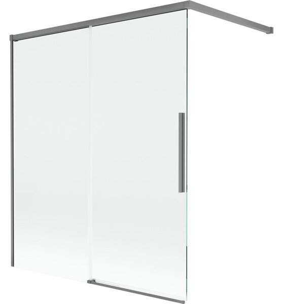 Mexen Rox parawan nawannowy 2-skrzydłowy rozsuwany 120 x 150 cm, transparent, gun metal - 8C9-120-003-95-00