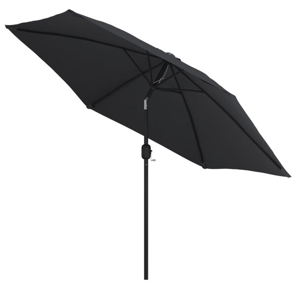 Parasol ogrodowy na metalowym słupku, 300 cm, czarny