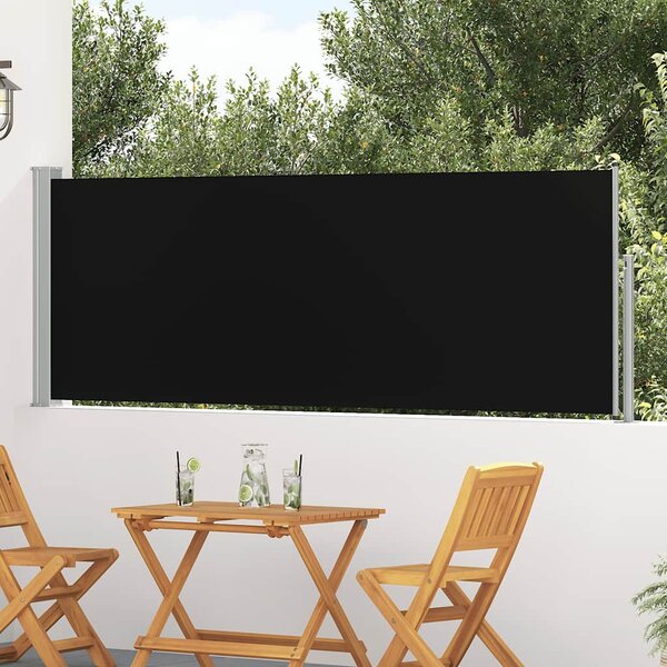 Wysuwana markiza boczna na taras, 100 x 300 cm, czarna