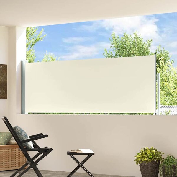 Wysuwana markiza boczna na taras, 100 x 300 cm, kremowa