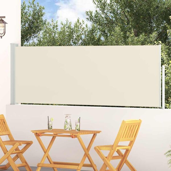 Wysuwana markiza boczna na taras, 100 x 300 cm, kremowa