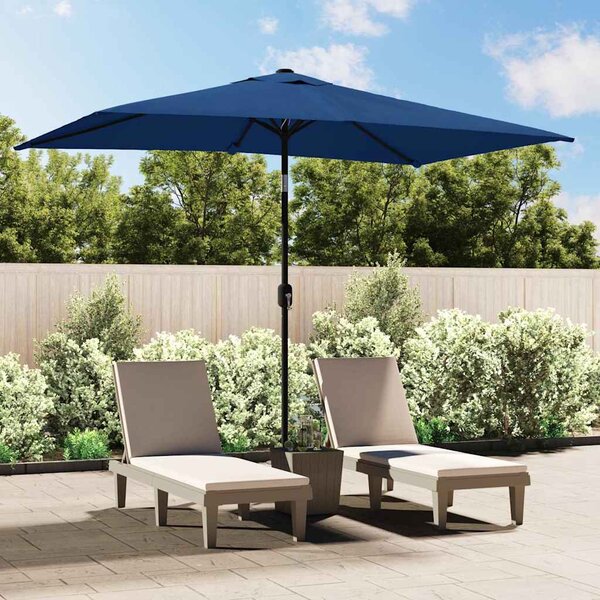 Parasol ogrodowy na metalowym słupku, 300x200 cm, lazurowy