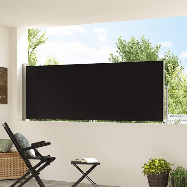 Wysuwana markiza boczna na taras, 100 x 300 cm, czarna