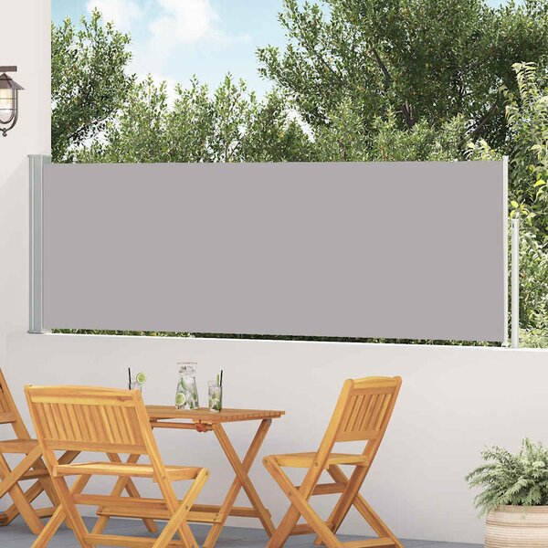 Wysuwana markiza boczna na taras, 100 x 500 cm, szara