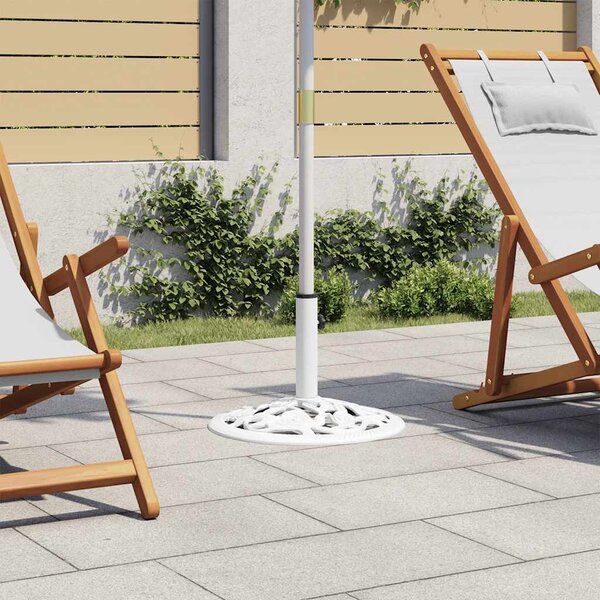 Podstawa pod parasol, biała, 12 kg, 48 cm, żeliwo