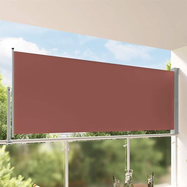 Zwijana markiza boczna na patio, 140 x 300 cm, brązowa