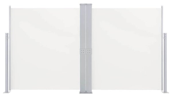 Wysuwana markiza boczna na taras, dwustronna 170x600 cm kremowa