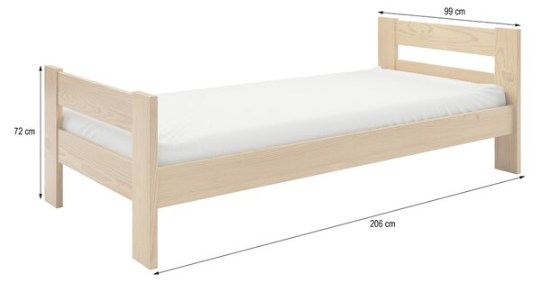 Klasyczne łóżko dziecięce OSCARO 90x200 cm naturalna sosna Trwałość na lata Młodzieżowe