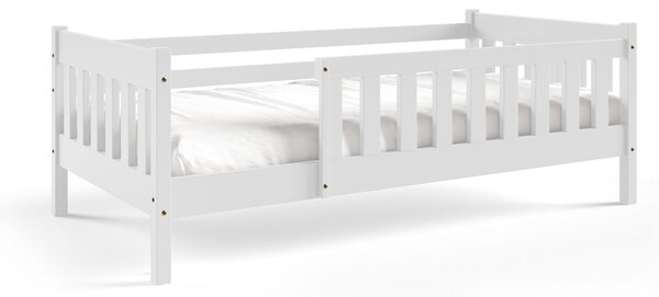 Drewniane łóżko dziecięce ELSA 80x160 cm Solidne drewniane Łóżko dla dzieci Białe