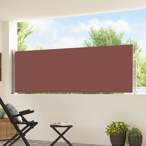 Wysuwana markiza boczna na taras, 100 x 500 cm, brązowa