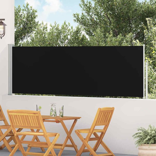 Wysuwana markiza boczna na taras, 100 x 500 cm, czarna