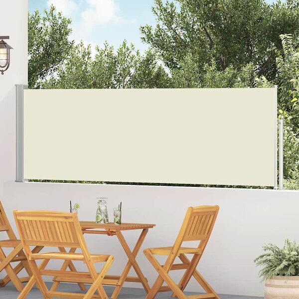 Wysuwana markiza boczna na taras, 100 x 500 cm, kremowa