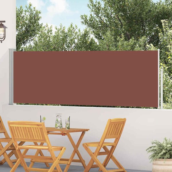 Wysuwana markiza boczna na taras, 100 x 500 cm, brązowa