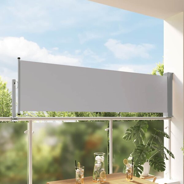 Wysuwana markiza boczna na taras, 80 x 300 cm, szara