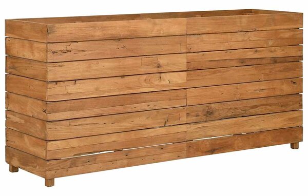 Podwyższona donica 150x40x72 cm drewno tekowe z recyklingu/stal