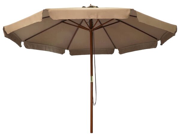 Parasol ogrodowy na drewnianym słupku, 330 cm, taupe