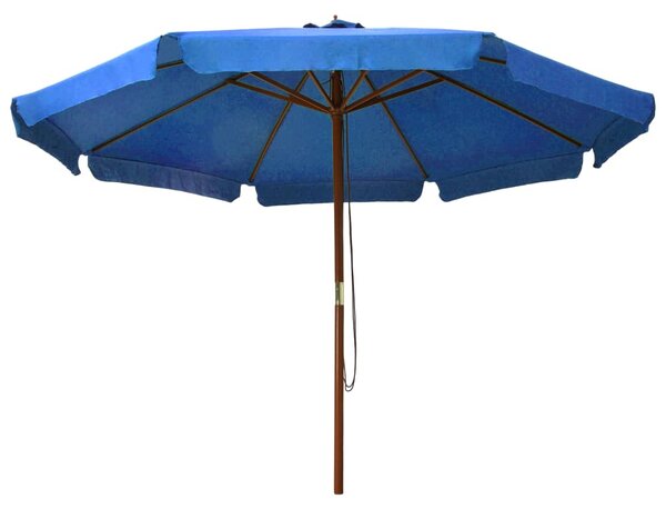 Parasol ogrodowy na drewnianym słupku, 330 cm, lazurowy