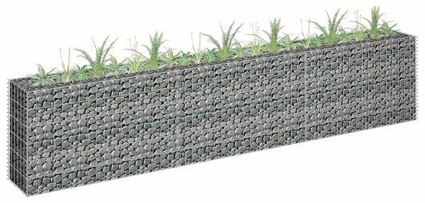 Podwyższona donica gabionowa, galwanizowana stal, 270x30x60 cm