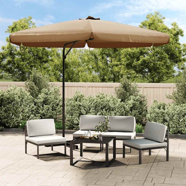 Parasol ogrodowy na stalowym słupku, 300 cm, taupe